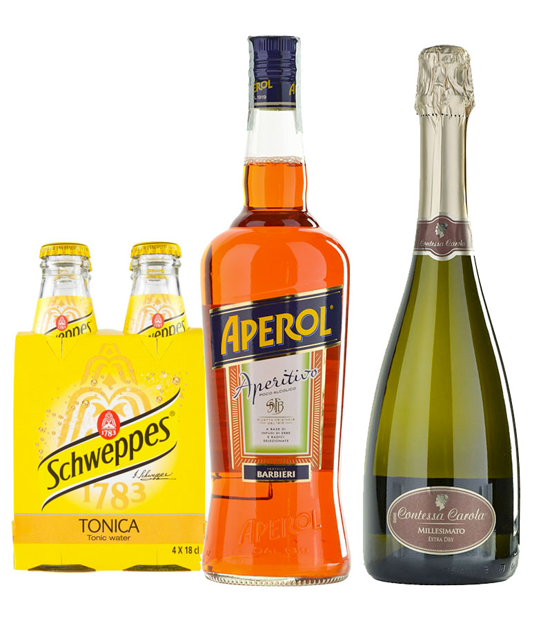 Spritz Cocktail Aperitivo con Aperol (700 ml) + Spumante + 4 Tonica –   enocultura a domicilio